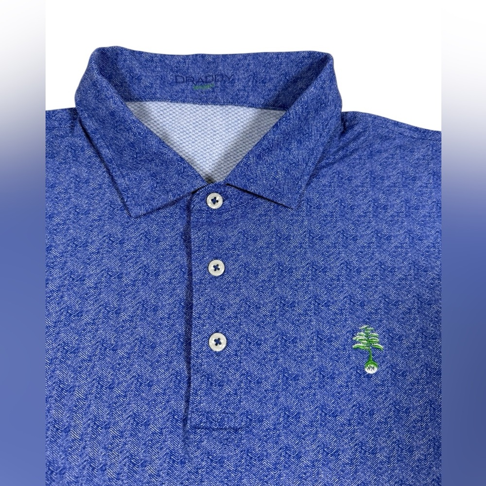 B. Draddy Sport Golf Polo Shirt Men’s Sz XL Blue Herringbone The Tradition Golf